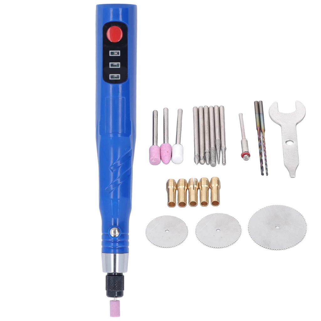 Elektrischer Gravurstift Handheld Wiederaufladbar Mikro-Gravierer Ätzstift Schnitzwerkzeug-Set 30W