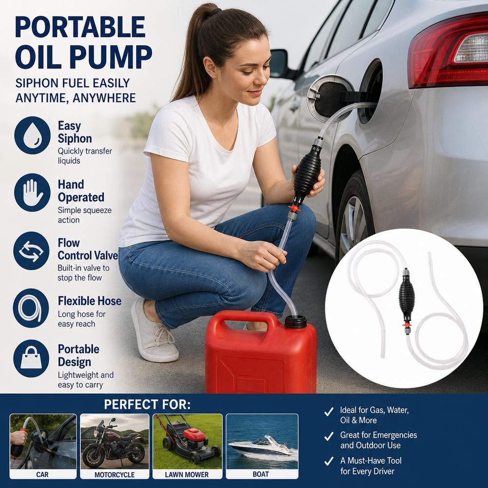 Truck Fuel Oil Pump Petrol Suction Device Petrol Transfer Pump Hand Efficient Car Petrol Tank Sucker Oil Saver 1PC Fuel System Fittings7