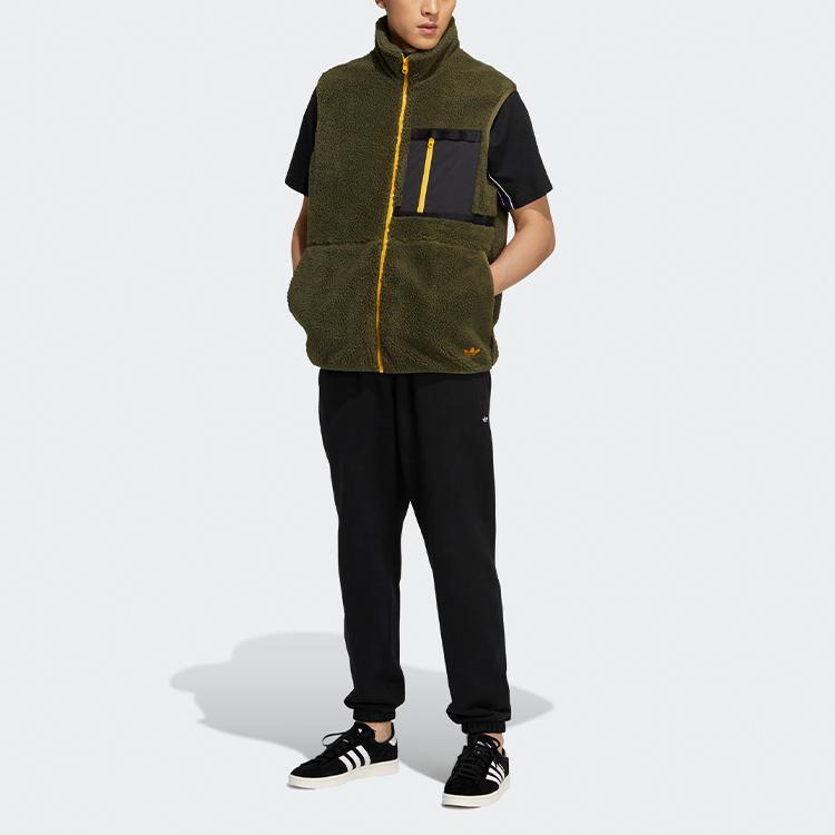 adidas Originals Zwei-in-Eins Solide Lange Daunenjacke mit Kapuze Herren Oberbekleidung Dunkelolivgrün H58061