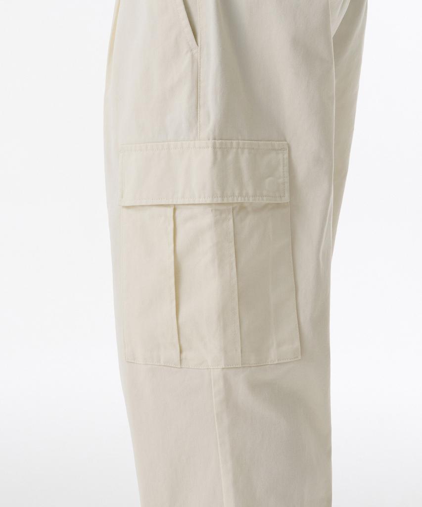 Musinsa Standard One-Pleat Wide Cargo Pants [Cream]