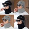 Thickened Velvet Men Beanie Hat Soft Beanies Knitted Hat Outdoor Cap and Scarf Set  Boys Girls