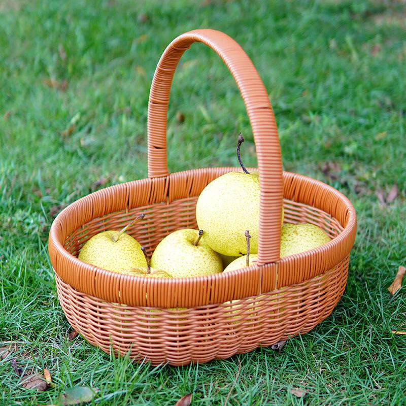 Imitation Rattan Handheld Shopping & Picnic Basket