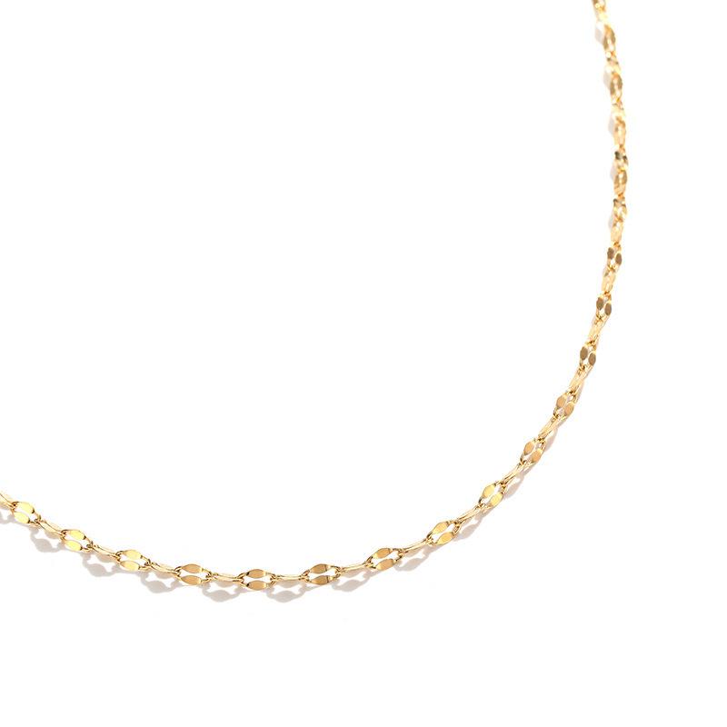 Chic Non-Fading Titanium Steel Necklace for Women with Unique Design and Sparkling Copper Pendant