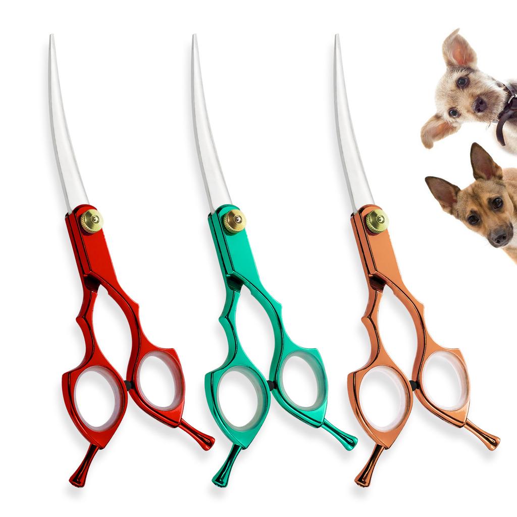 6.0 inch color double tail, split Midon handle, pet scissors, pet curved scissors