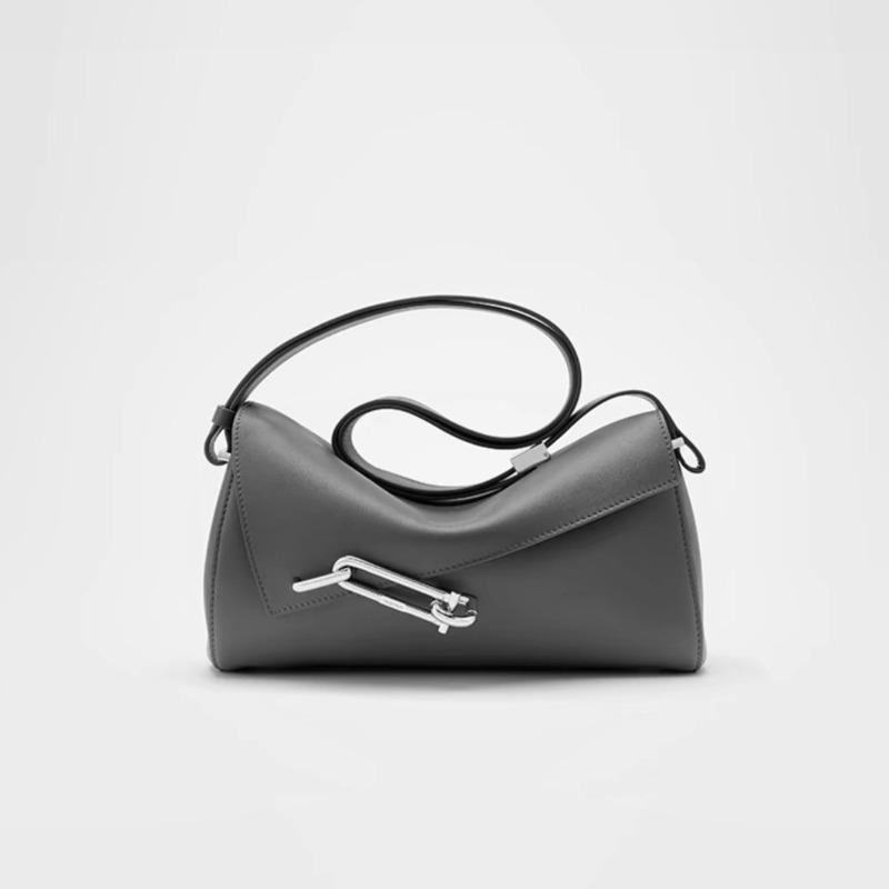 

2024 New Fashion Shoulder Bag For Women Creative Lockbox Designer Crossbody Bag Large Capacity Genuine Leather Unisex Tote Bags серый