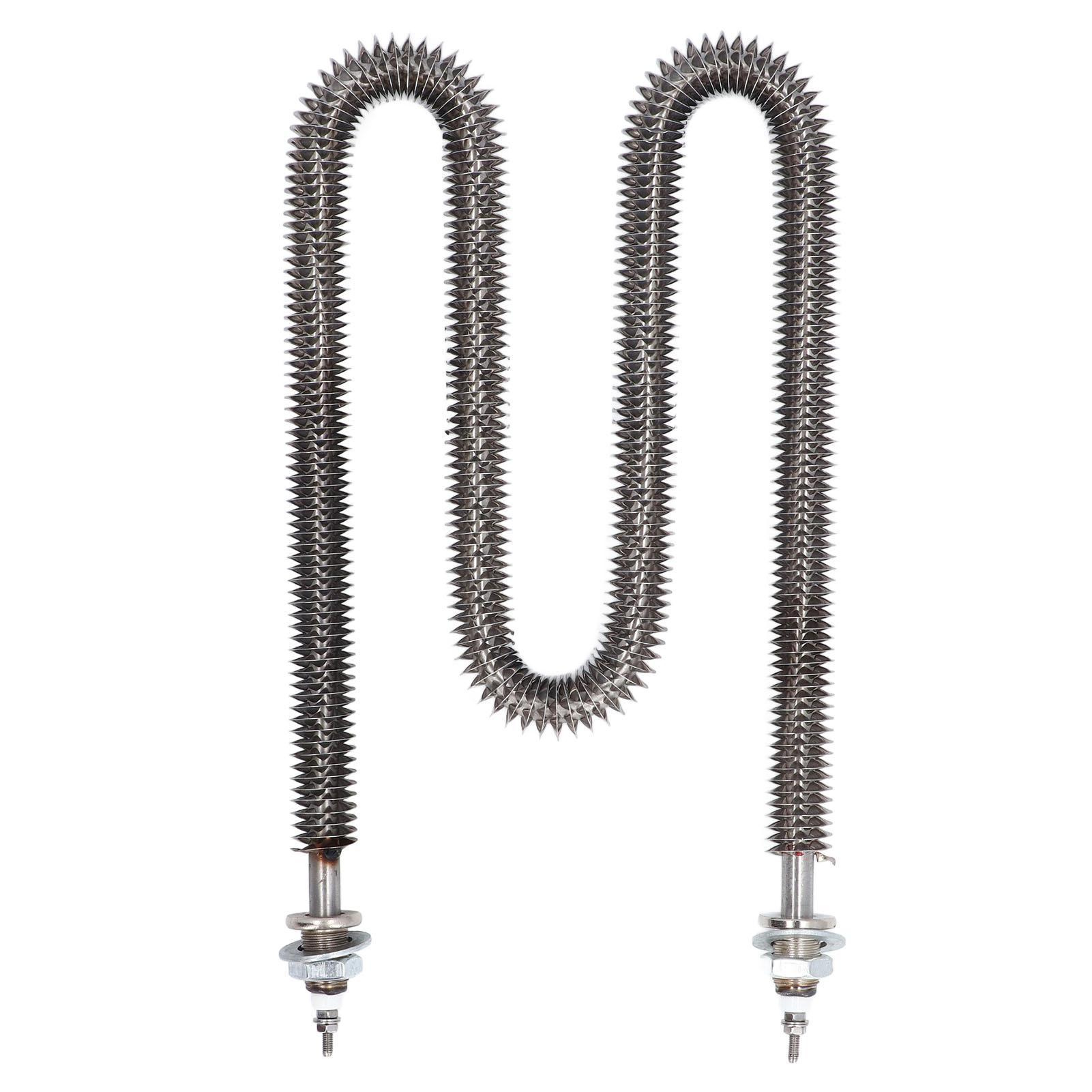 Elemento Calefactor con Aletas Tipo W 3500W M18 X 25 Tubo de Calor Eléctrico de Acero Inoxidable para Hornos Horneado Aire Acondicionado black