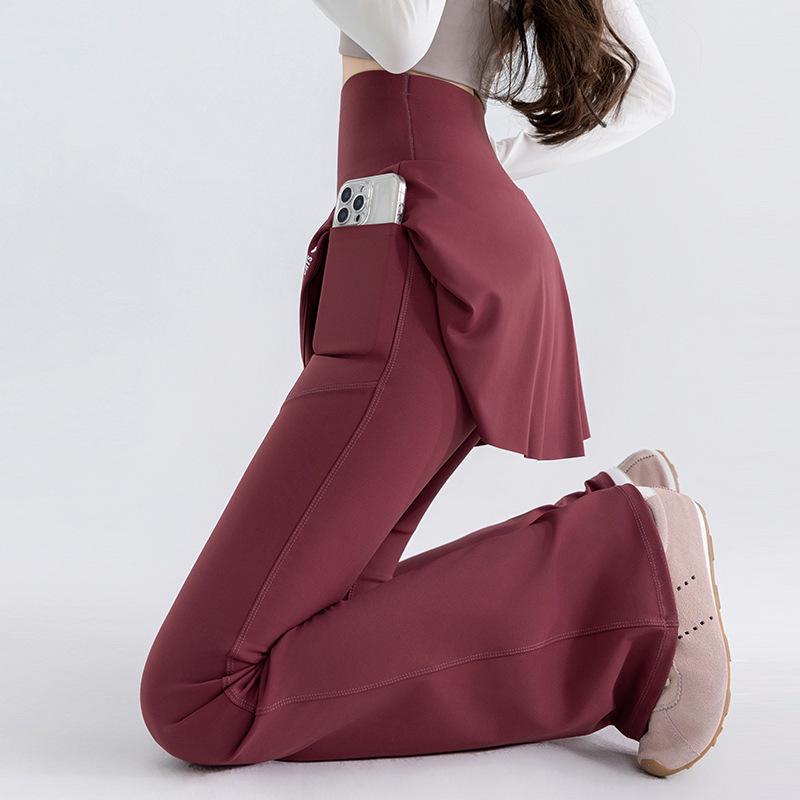 

High-Waisted Yoga Pants with Pockets, Micro-Flare, Butt-Lifting, Tummy-Control, Shark Print, Non-Slip Sportswear M