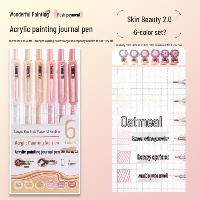 Sweetheart Pink Acrylic Planner & Drawing Pen for Students - High Color Neutral Pen