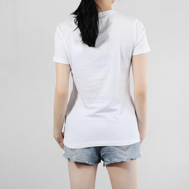 Adidas Neo Basic Logo Print Sports Round Neck T-Shirt Women Tops White EI4714