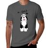 LOVE Black and White Bernedoodle TShirt Summer Print Short Sleeve Tee