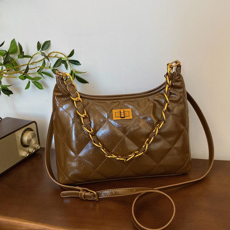 Autumn New Fashion Embroidered Thread Chain Underarm Bag Versatile Single Shoulder Diagonal Span Trendy Women's Bag