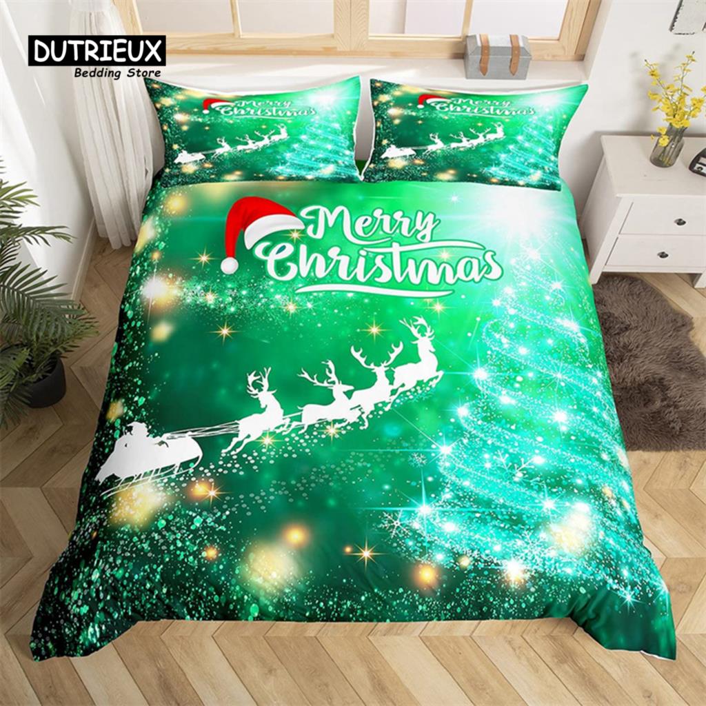 Christmas Tree Duvet Cover Set Christmas Theme Bedding Set Soft Comfortable Breathable Duvet Cover For Bedroom Guest Room