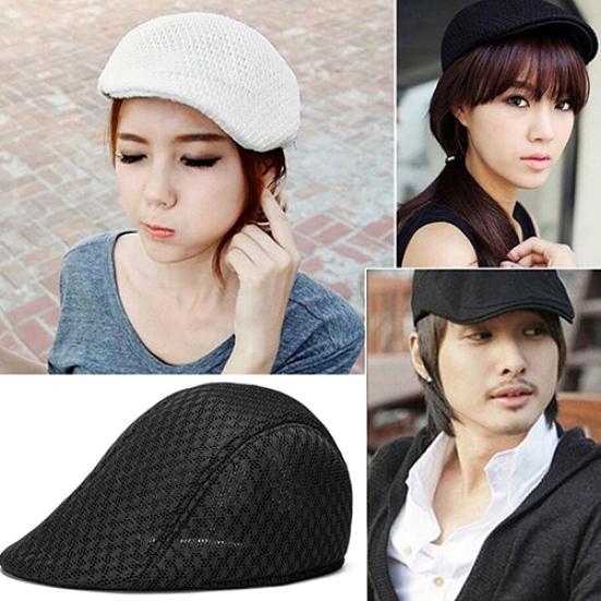 Unisex Fashion Duck Mesh Sun Flat Cap Golf Beret Newsboy Cabbie Baseball Hat