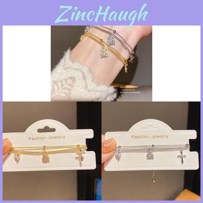 Bear Charm Bracelet With Cubic Zirconia Genuine Gold Plating For Womens Fashion Accessories