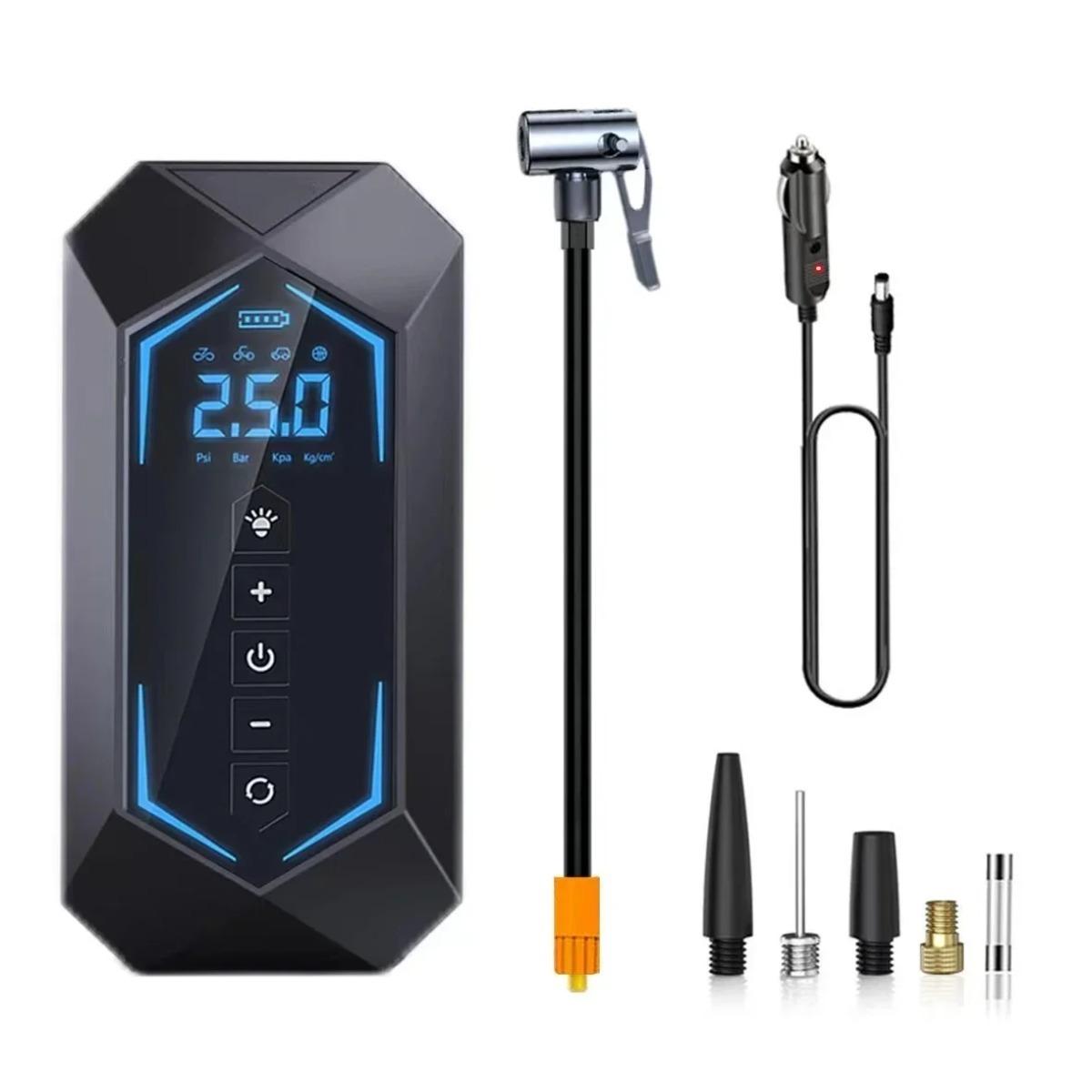 

Портативный автомобильный насос для шин, мощный интеллектуальный цифровой насос для накачивания мотоциклетных велосипедных мячей, воздушный компрессор с кабелем постоянного тока 12 В