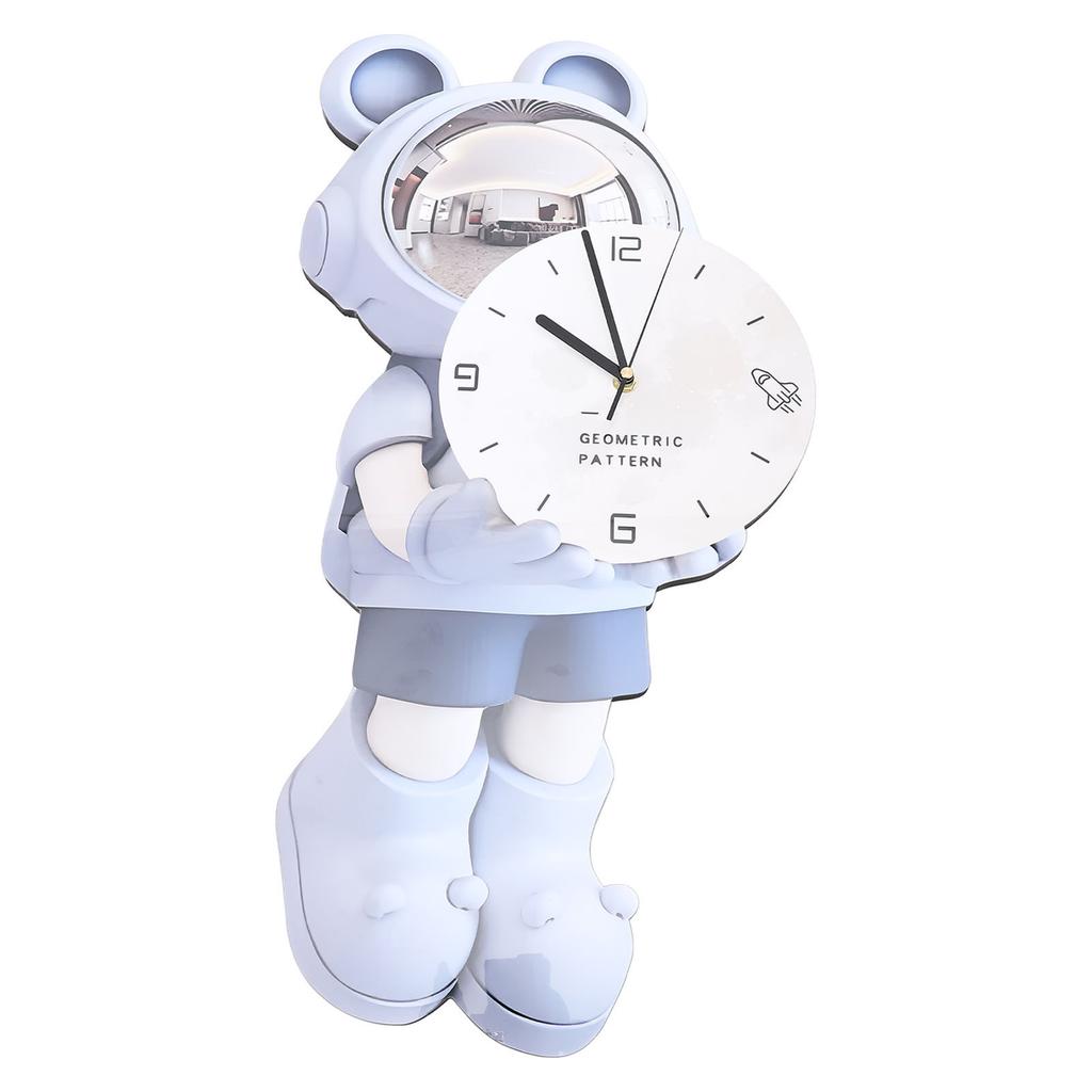 Wall Clock Modern Minimalist Cartoon Astronaut Quiet Wall Hanging Clock for Living Room Dining Room Doorway