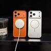 Luxury Large Window Magnetic Official Orange Phone Case For iPhone 17 16 15 14 Plus 13 12 Pro Max Wireless Charging Back Cover