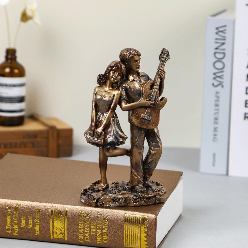 Romantyczna Figurka Pary Statua Żywica Rzeźba Kochanka Europejski Styl Dom Wnętrze Dekoracja Pulpit Akcesoria Rękodzieło
