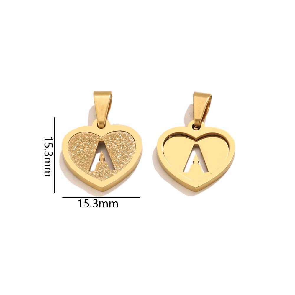 5Pcs/Bag Stainless Steel Gold-plated Heart Letter Pendant DIY Accessory Fashionable Versatile Letter Necklace Pendant