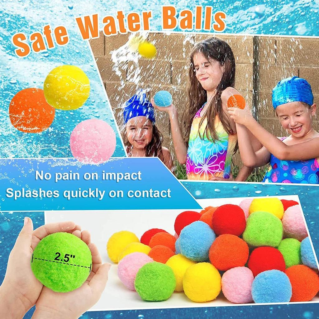Balles d'Eau Jouet Balles Éponges d'Eau Réutilisables pour Piscine Ballons Trempeurs Portables Jouet Interactif pour Piscines Plage Jardin