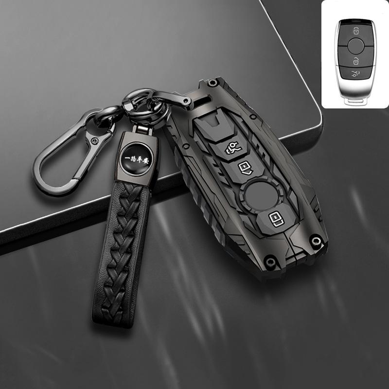 Bilnyckelfodral i zinklegering för Mercedes Benz ESG-klass GLC CLE CLA GLB GLS W177 W205 W213 W222 X167 AMG E200 E260 Skalfob