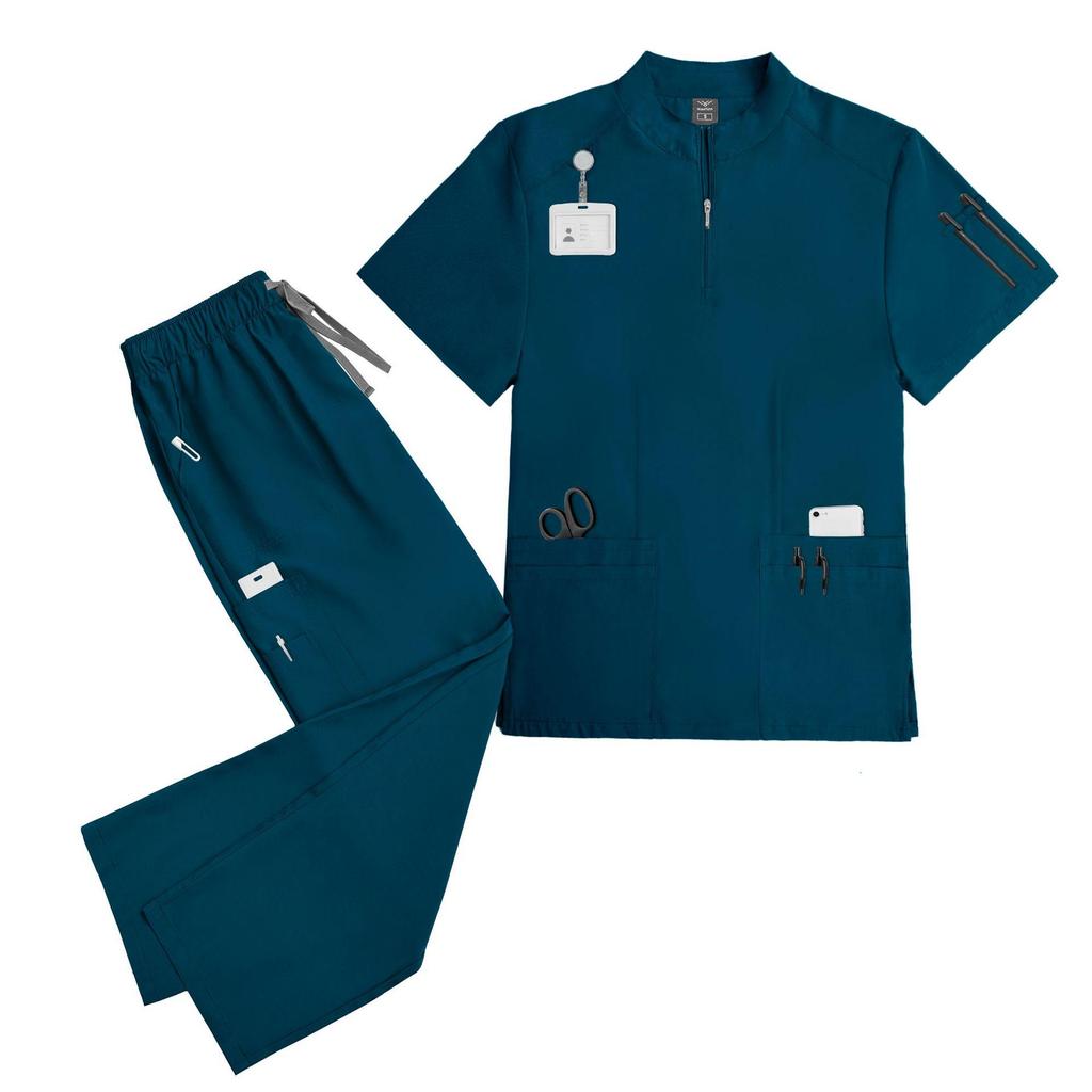 Unisex Quick-Drying Short-Sleeved Doctor's Coat for Surgery and Beauty Work