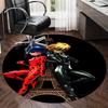 Ladybug Printed Round Rug Carpet Chair Rug Area Rug Entryway Doormats,for Office Chair Living Room Bedroom Kitchen Room.