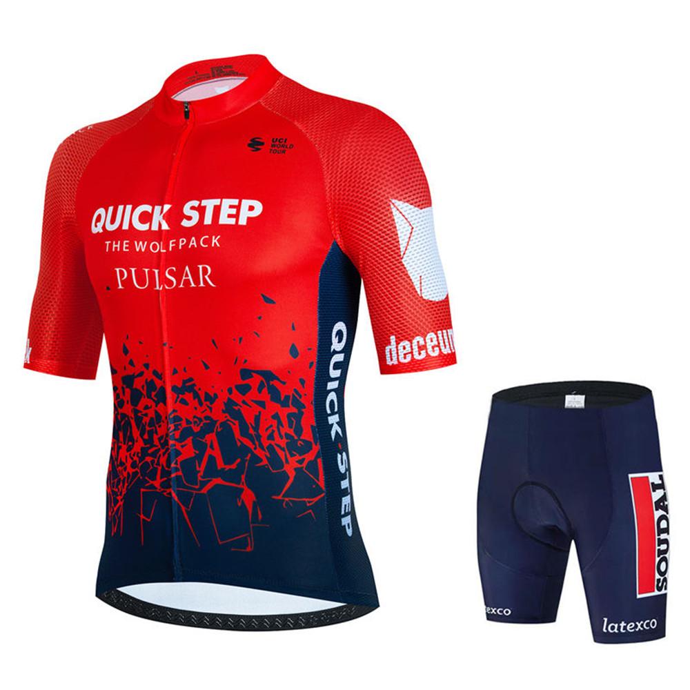 2026 Soudal Quick Step Team Cykeltröja Set Sommar Cykel Andningsbar Herr MTB Cykelkläder Maillot Ropa Ciclismo Uniformer Dräkter