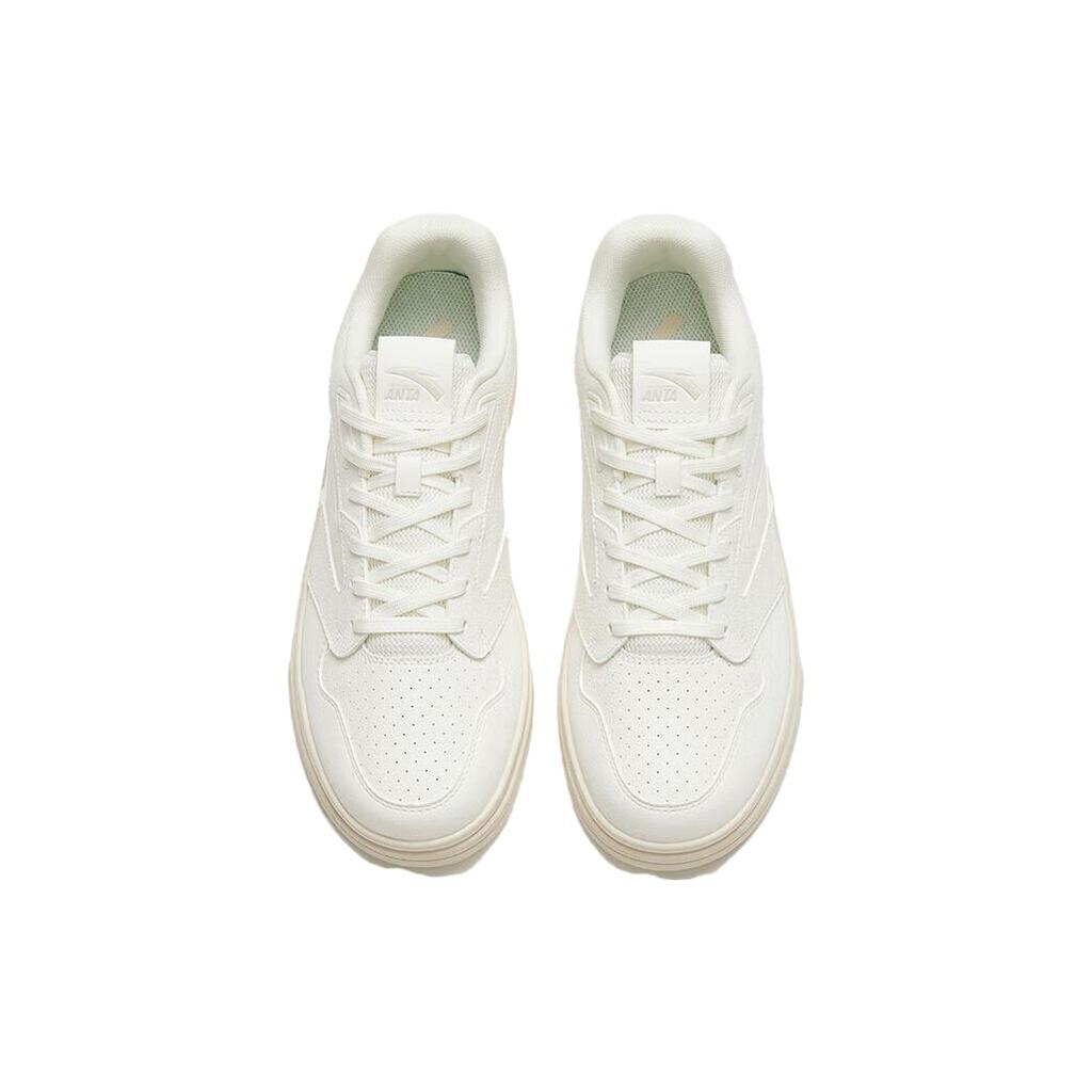 New Anta Little Street Troublemaker Slip Resistant Cushioning Low Top Skateboard Shoes Men's Ivory White 912318016-7