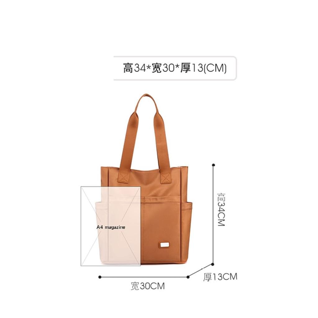 [Yanaier] Women's Nylon Tote Bag, Large Capacity, A4 Size, Popular, Stylish, Lightweight, Multifunctional, Pocketed Handbag, for Commuting, School, or