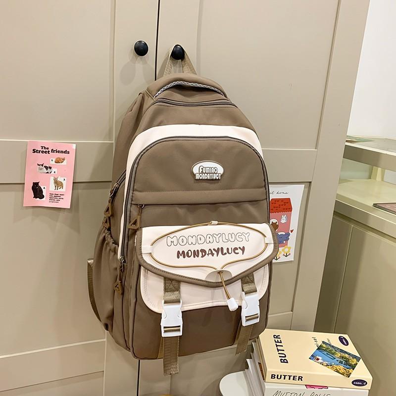 

Junior High School Students schoolbag Women Light Reduce Burden Face Value Ins Style Large Capacity Backpack Primary Three-piece