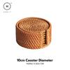 Homlly Basic 100% Natural eco-friendly Hand Made Rattan Coaster Set (6pcs) with Coaster Box