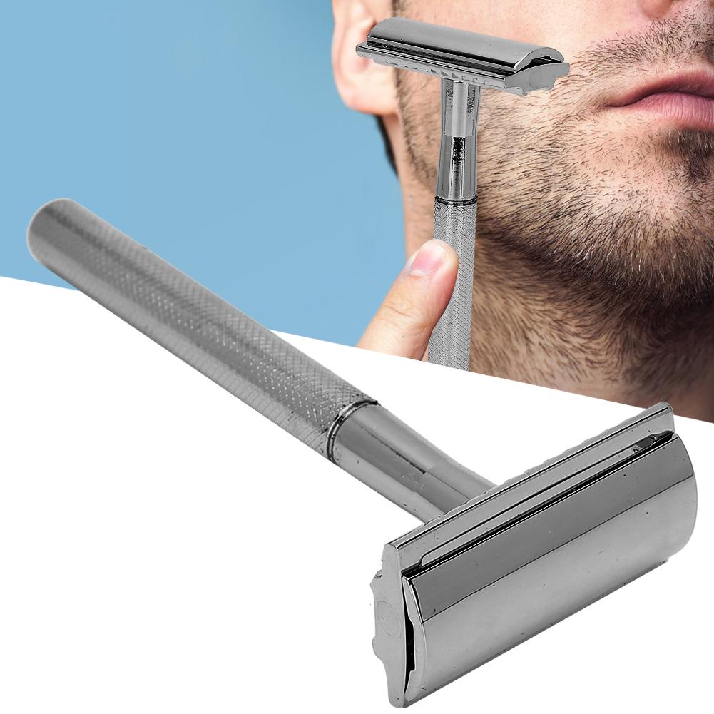 Men Manual   Zinc Alloy NonSlip CloseFitting DoubleSided Blade Shaving Knife(Silver )