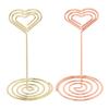 10Pcs Table Number Stands Layered Heart Style Stable Base Electroplated Metal Place Card Holder for 