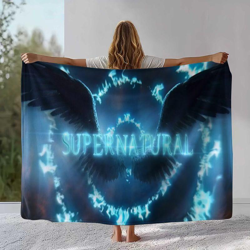 SPN Supernatural Dean Sam TV Flannel Blanket,Ultra Soft Warm Plush Throw for Home Bedroom Bed Sofa Cover Office Camping Picnic