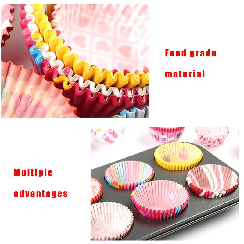 100pcs Cupcake Liner Cupcake Paper Baking Cup Muffin Cases Cake Mold Small Cake Box Cup Tray Decorating Tools Randomly Color