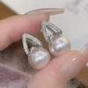 S925 Sterling Silver Pearl Stud Earrings - Light Luxury, High-End, Retro, Ins Style
