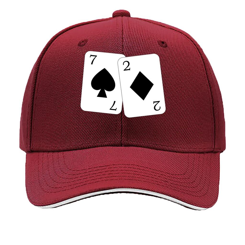 Classic Spade 7  Diamond 2 Card pattern Sandwich Baseball Cap For WoUnisexs Unisex FeUnisex Beach Dad Hat