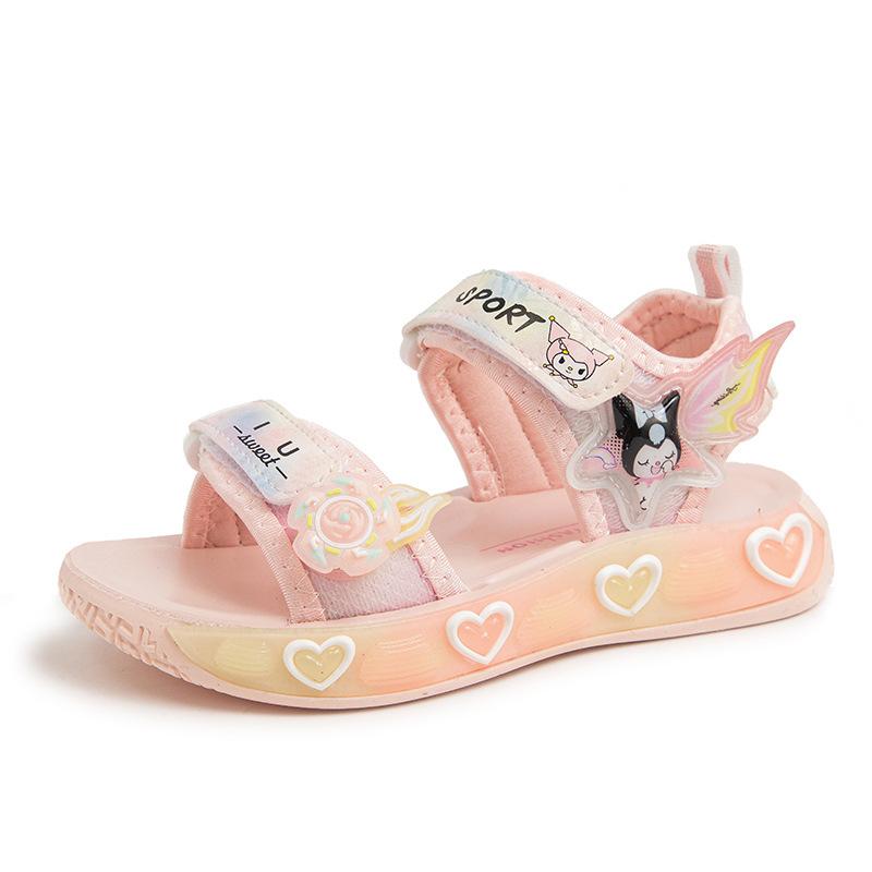 

Summer Anti-Slip Soft Sole Princess Sandals Girls Beach Shoes Baby Breathable Cute Princess Shoes Size 26 розовый