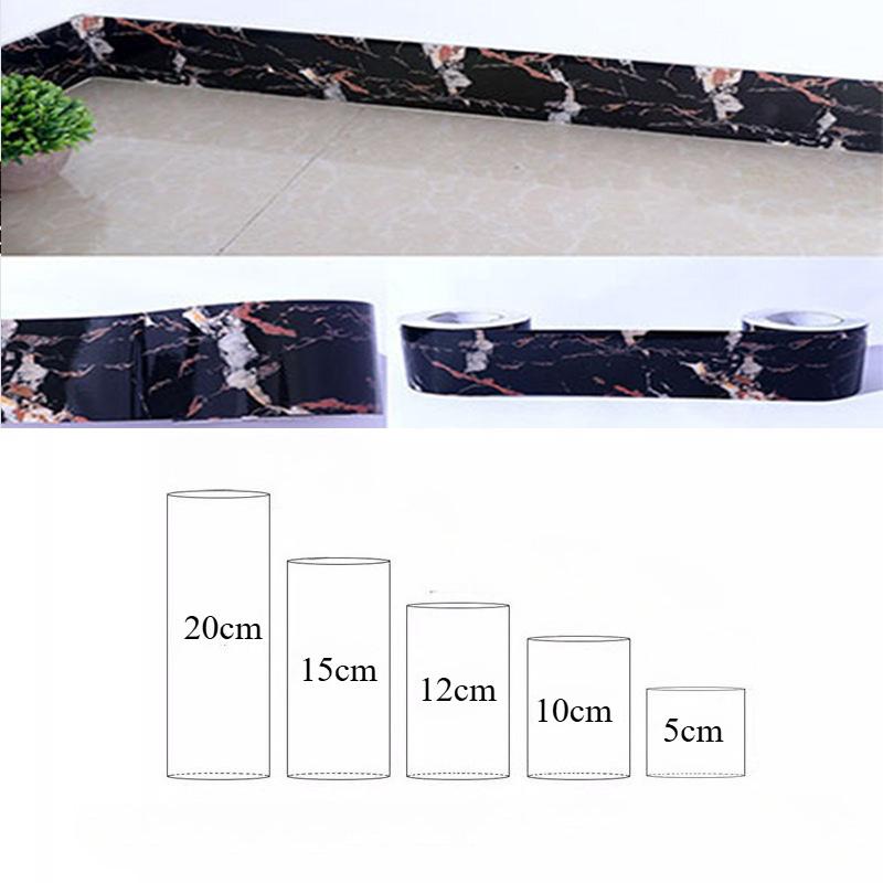 10meter Long Waterproof Self-adhesive PVC Baseboard Sticker Wood Grain Marble Wall Border Stickers Vinyl Decals Home Decor