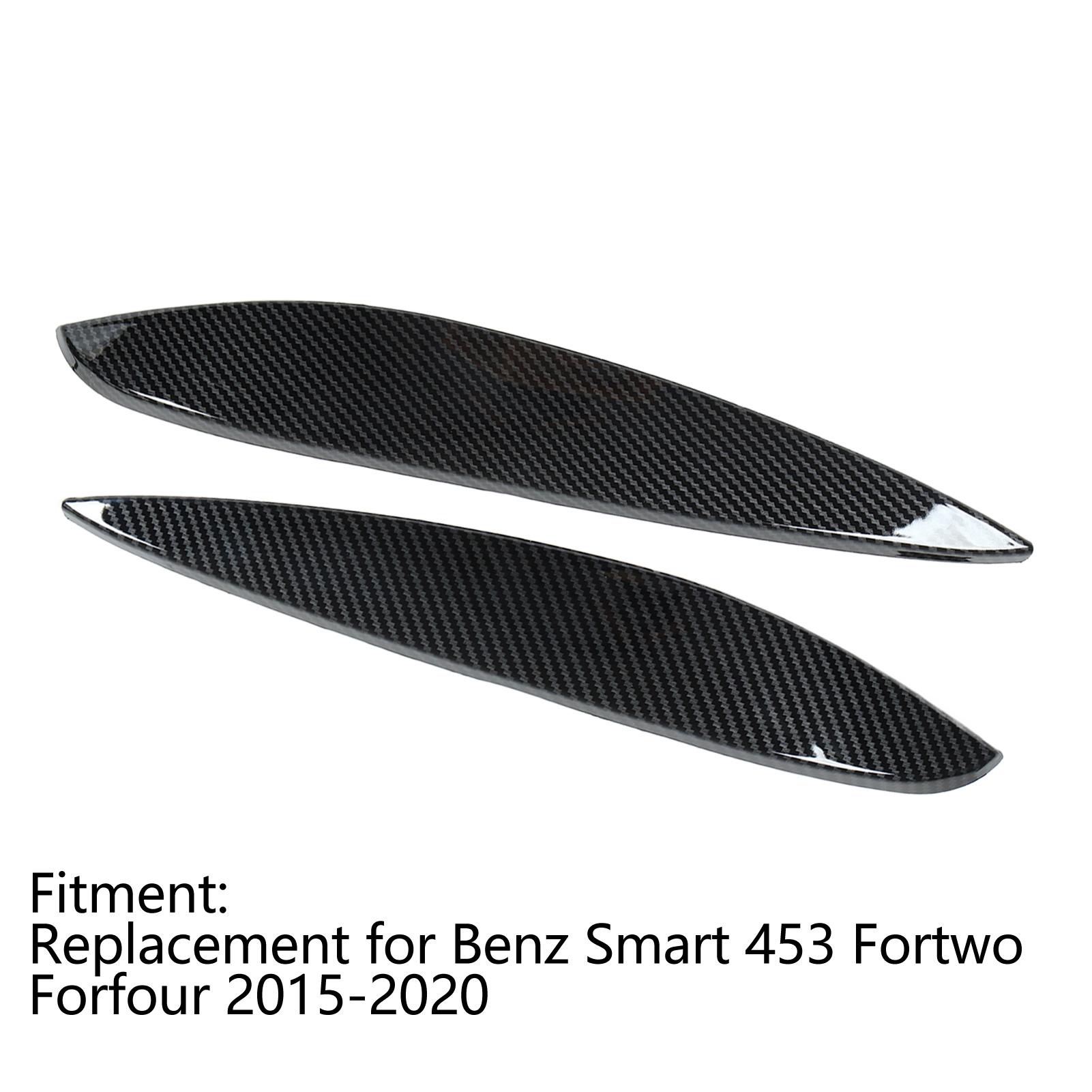 

2pcs Hdlight Eyebrow Left Right ABS Replacement for Smart 453 Fortwo Forfour 20152020