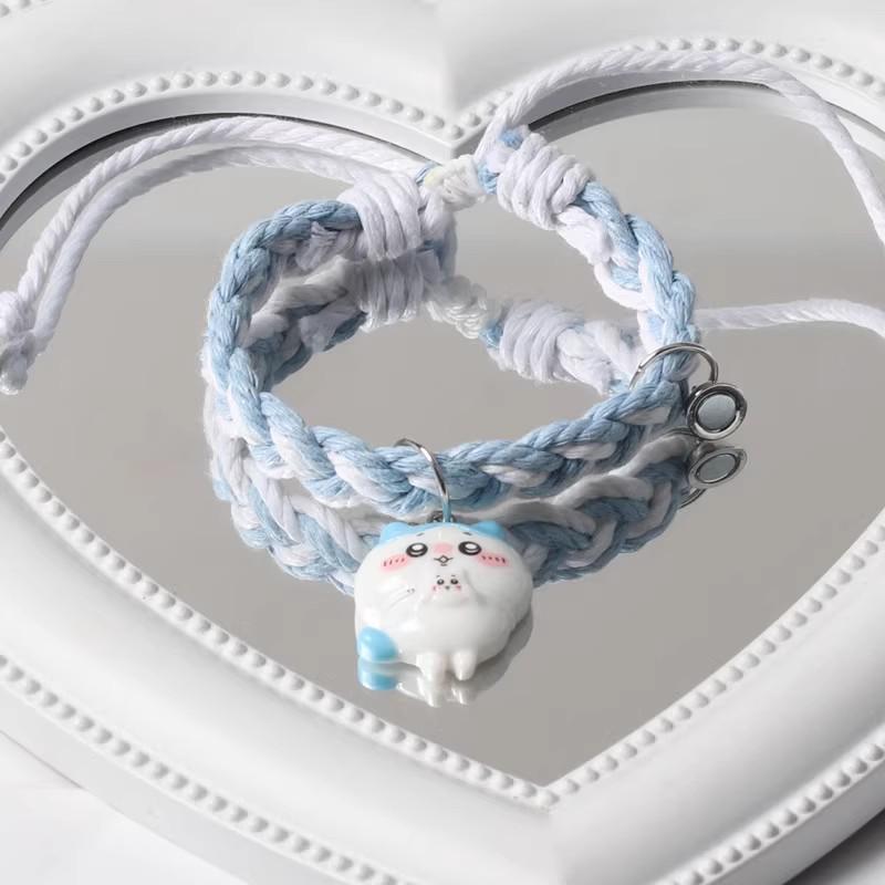 Knitted Magnetic Hand Rope Bracelet for Couples - Best Friend Gift