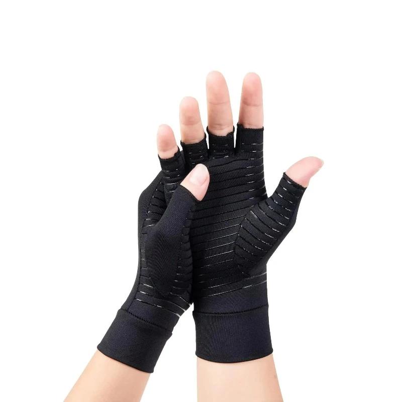 Copper Compression Arthritis Gloves Best Copper Infused Fingerless Gloves Healing for Arthritis Pain Relief Carpal Tunnel Aches