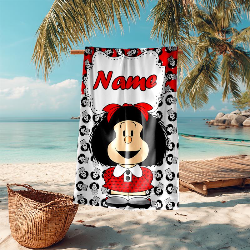 Personalized Customized Proof Beach Towel with Mafalda Pattern - Soft, Absorbent,quick-drying,perfect Swimming,camping&bathing