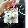 Plush Schnauzer Fluffy Keychain Cute Dog Bag Charm Adorable Gift Toy
