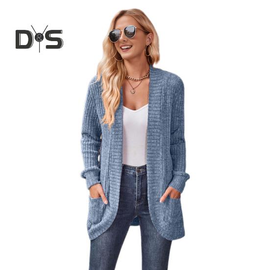 

Женская куртка-свитер с ажурным шитьем, трикотажное однотонное пальто, свободное теплое с длинными рукавами, для поездок на работу, свиданий, весна, осень, зима, верхняя одежда XL