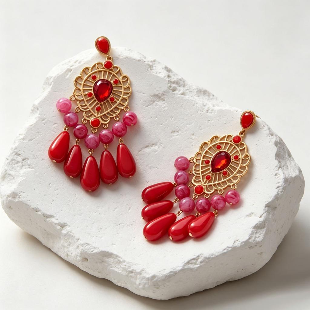 European and American Earrings Women's Fashion OL Bohemian Style Diamond Pendant Design Stud Earrings Versatile Niche Earrings