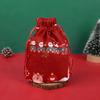 5pcs Christmas Drawstring Gift Bag Cartoon Candy Cookie Apple Wrap Bag Kids New Year Party Favors Supplies Christmas Decoration