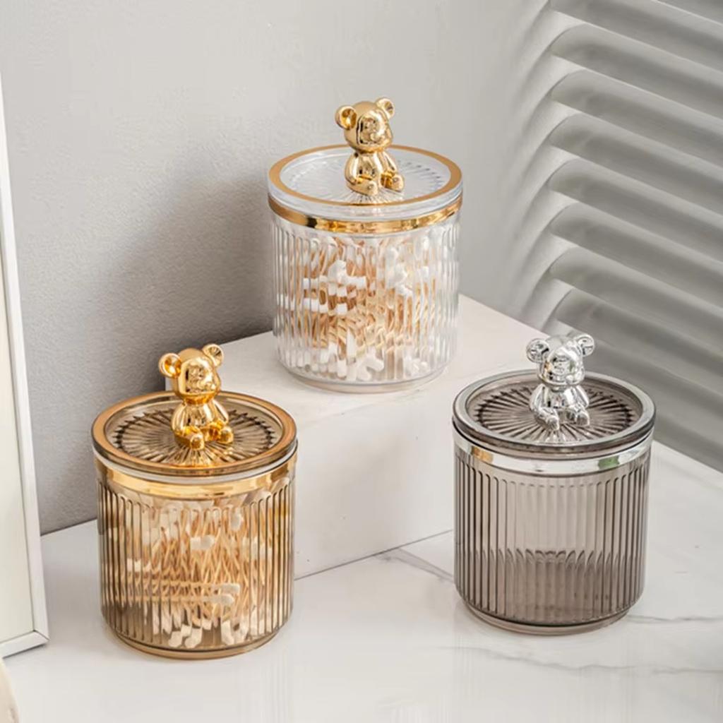 Light Luxury Cotton Swab Cosmetic Pad Organizer Luxury Home Floss Holder Container