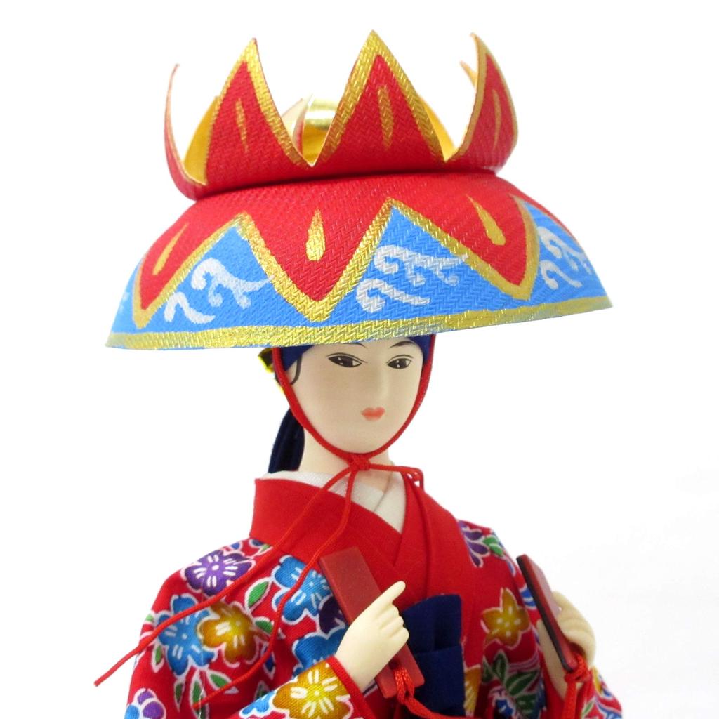 Figurine, Japanese Doll, 9-inch, Ryukyu Dance Doll, Red, 303-123